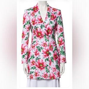Alice + Olivia Pink and Green Floral Blazer Dress/Coat Dress
